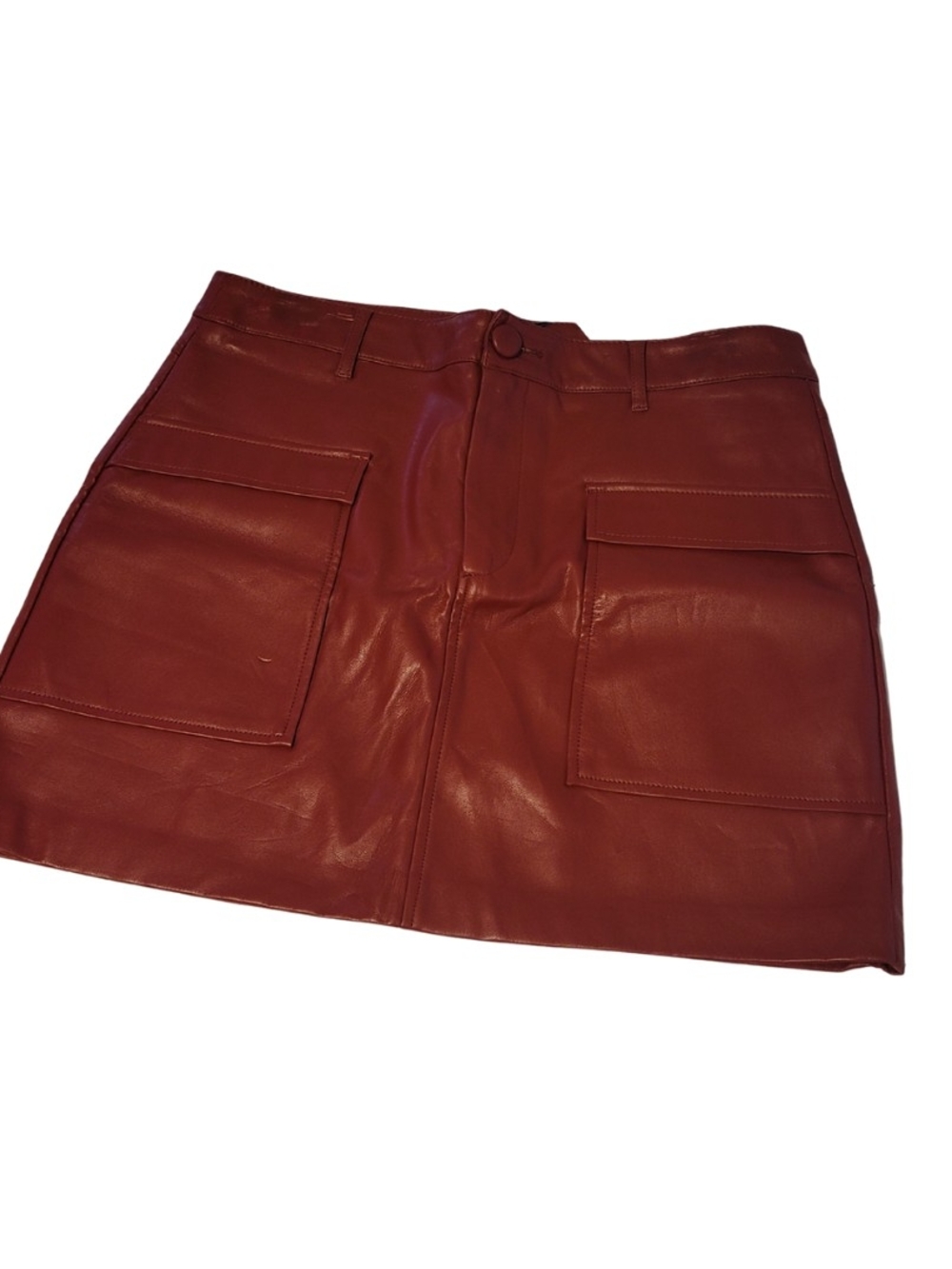 Zara Red Leather Mini Skirt